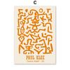 Paul Klee Line, модульная настенная форма, художественная картина на холсте, плакаты на скандинавскую тему и принты, настенные панно для декора гостиной, эстетика