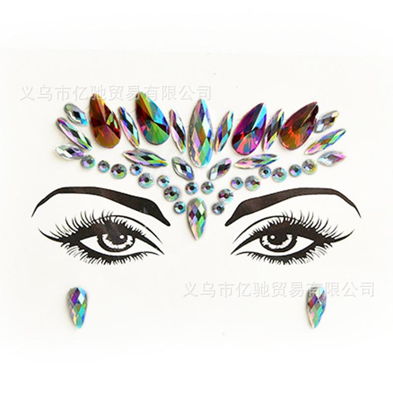 Наклейка для лица Наклейка для макияжа Наклейка для бровей Наклейка для сценического представления Украшение для лица Стразы Наклейка для татуировки
