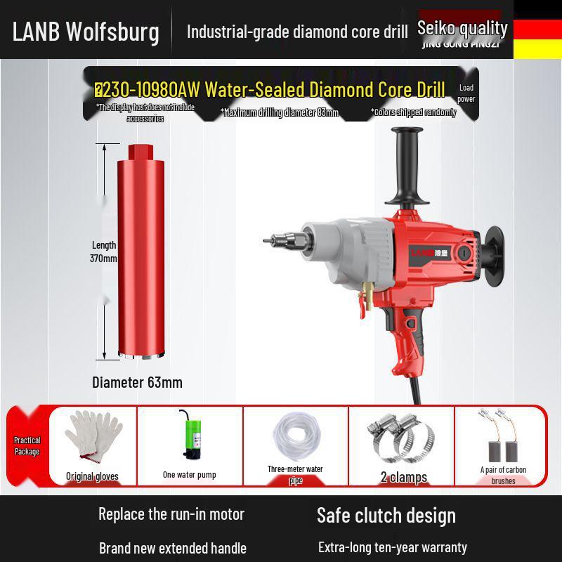 Diamond Core Drill Machine: Handheld & Stand, Wet/Dry, Concrete & AC Hole Opener, Water Drill Mixer