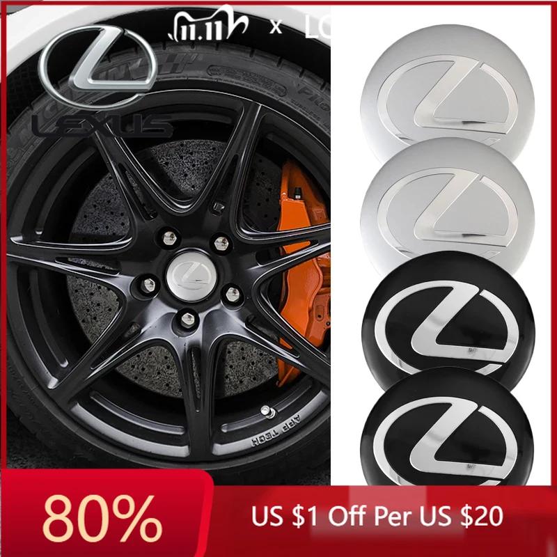 2026 Hot Interior Stickers 4Pcs 56mm Car Emblem Wheel Center Hub Cap Stickers Accessories For Lexus LS LC RZ IS350 ES300 GS350 C KLUWV1