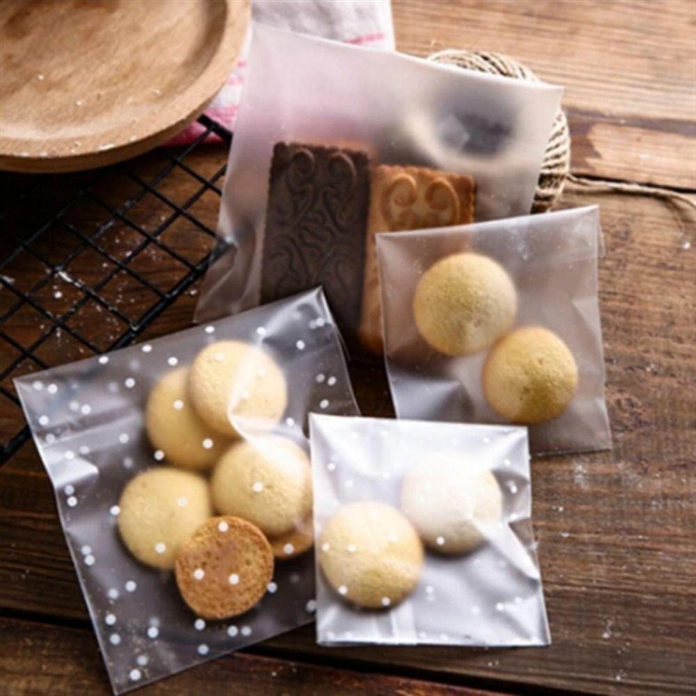 100pcs Self-adhesive Candy Bag Baking Packaging Gift Bag Party Cookie Bag Cookies Packing
