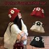 Korean Style Crochet Flower Knitted Hat Sweet Bucket Hat Cute Beanies Hat  Girls