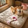 TPR Bite Resistant Rings Dog Tug-of-War Toy, Rubber Ring with Braided Cloth Strips, Interactive Puppy Teething Relief Toys Chew Toy for Small