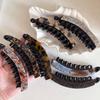 Geometric Acetate Banana Clip Acetic Acid Vertical Clip Leopard Print Hair Clip  Female