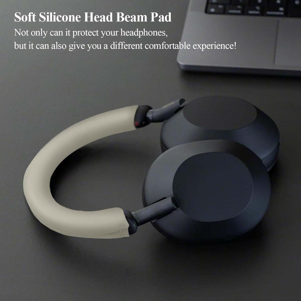Adhiper Headband Cover for Sony Washable Silincone Headband Protector Cover Compatible with Sony Headphones WH-1000XM5 WH-1000XM5 (Off White)