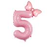 1 шт. Большой 32-дюймовый номер Розовый Голубой Фольгированный шар с бантом 1-9 Для детей Мальчиков Девочек Вечеринка по случаю дня рождения Украшения для детского праздника Шарик