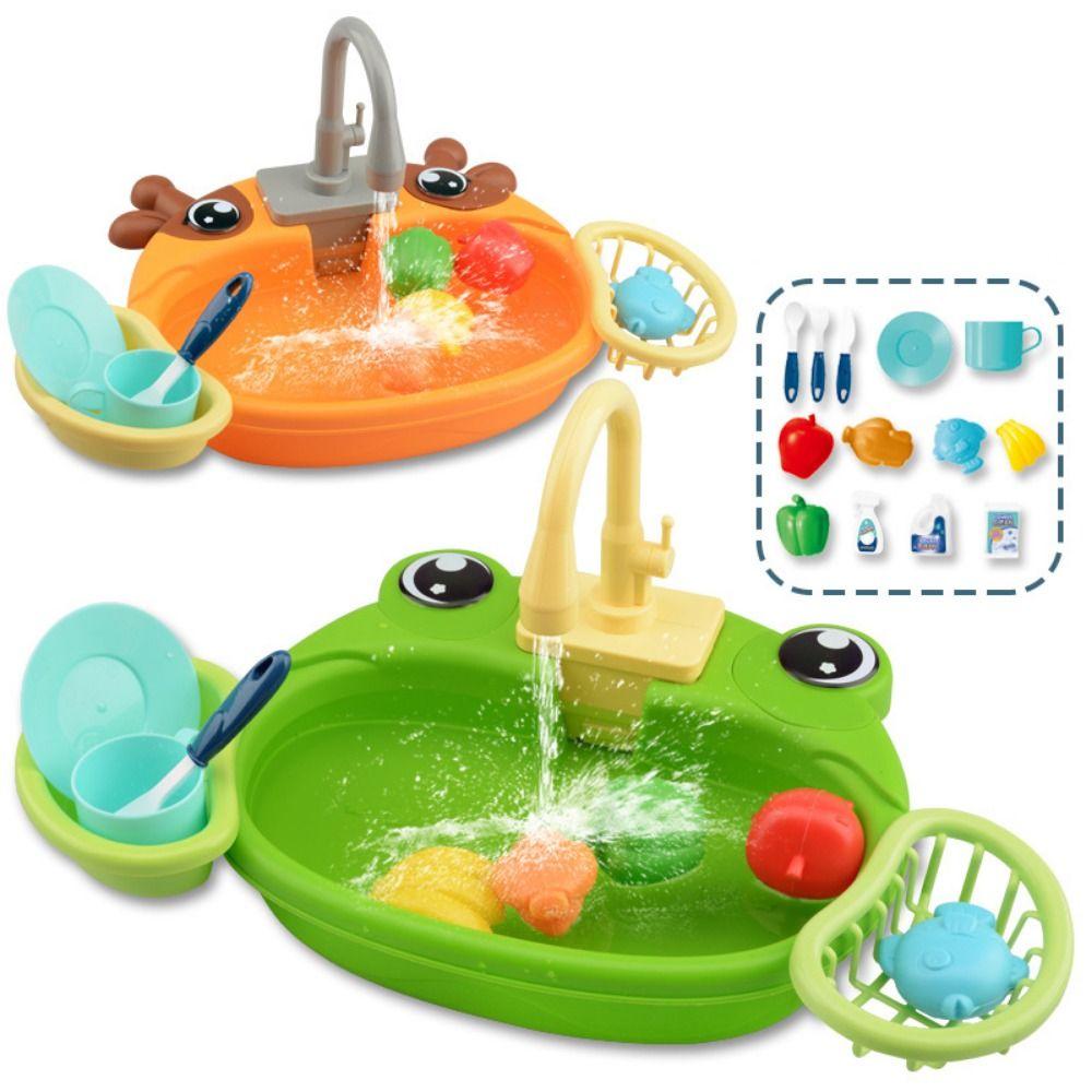 Platic Simulation Kitchen Sink Set Circulating Water Montessori Game Toy Kids Toy