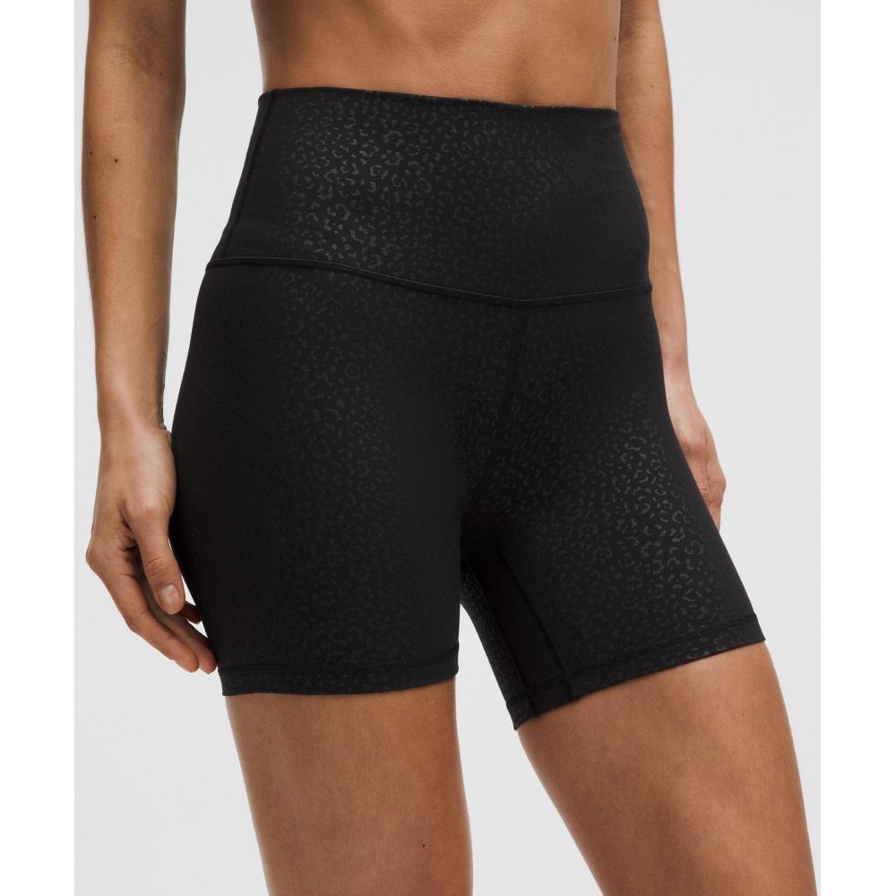 Lululemon Align  High Rise Short 6  Leopard Daisy Emboss Black