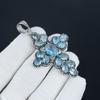 Amazing Blue Topaz Gemstone Silver Cross Pendant In 925 Sterling Silver - Handmade Pear Design, Everyday Wear Jewelry Party Wear Gift