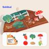 Baby Cloth Book Vegetable Fruit Animal Dinosaur Family Member, Tear-resistant Washable Early Education, Infant Boy Girl Crinkle Sensory Book