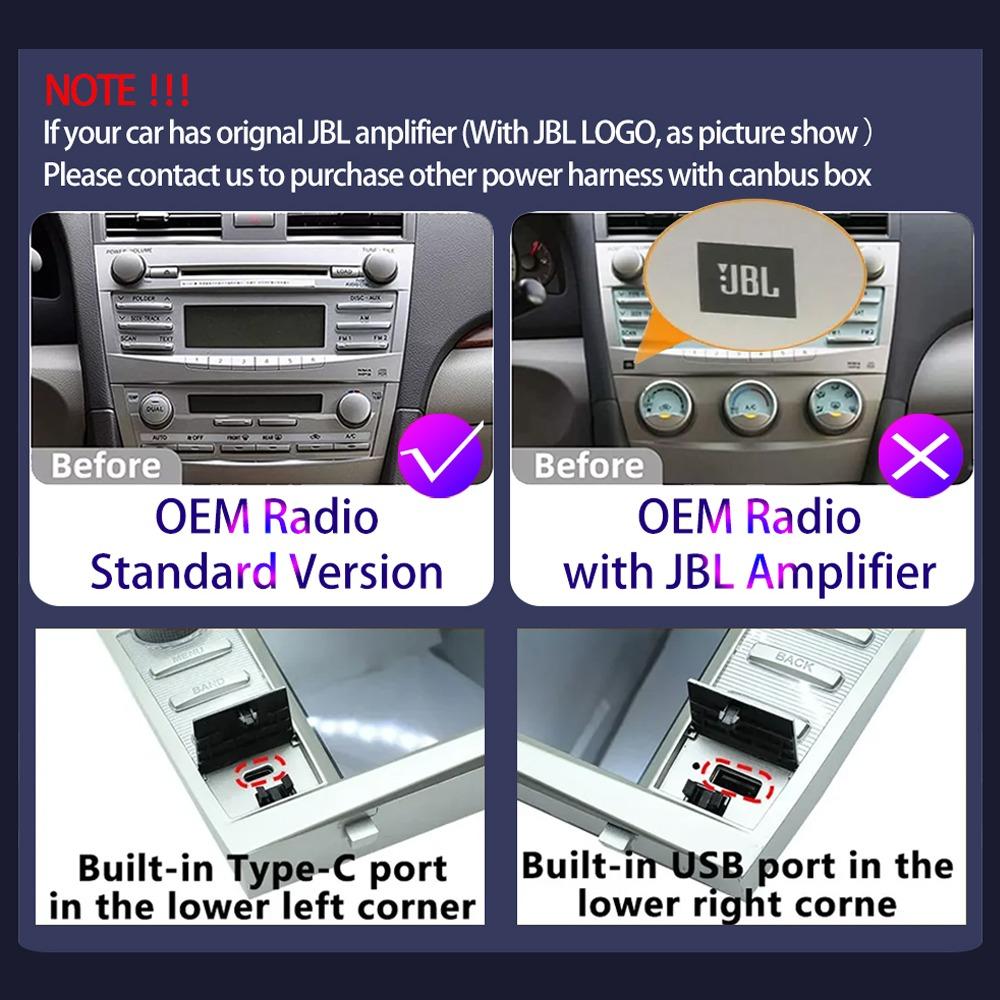 Автомобильное радио 2Din Android 8INCH для Toyota Camry XV40 2006-2011 Carplay мультимедийный плеер стерео автоаудио головное устройство навигация GPS 2+64 ГБ