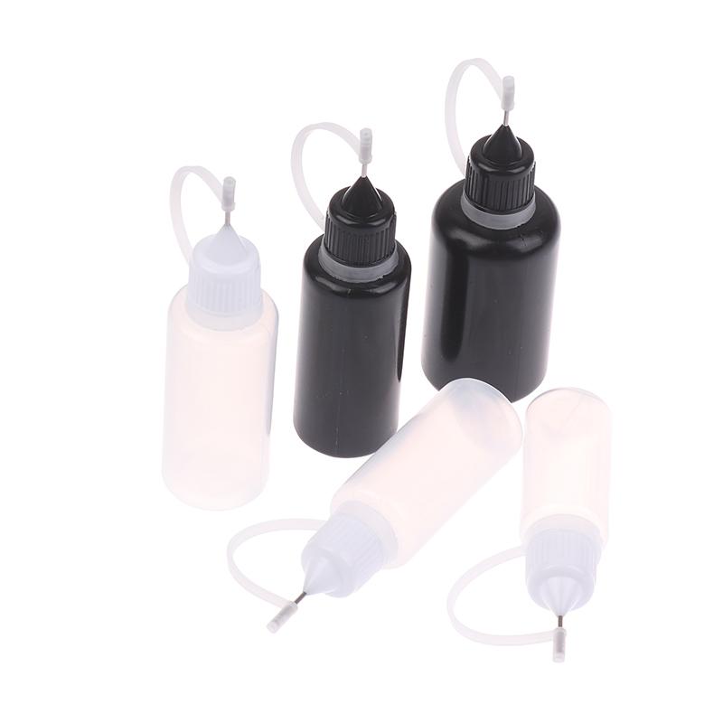 Diy Quilling Tool Empty Needle Tip Glue Bottle With Black Cap Liquid Dropper Containers With Silicone Rings For Crafting