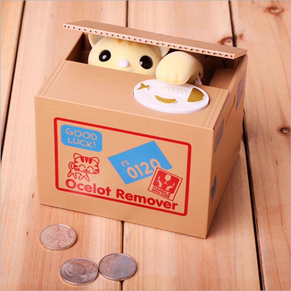 Children Cat Panda Thief Automatic Stealing ATM Toy Money Saving Box Coin Box Piggy Bank
