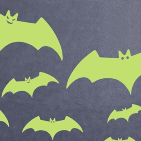 Glow Stickers Halloween Glow-in-the-Dark Bat Wall Stickers, Luminous Cartoon Flying Bats Decals for Ceiling Door Window, Adhesive Self-Adhesive