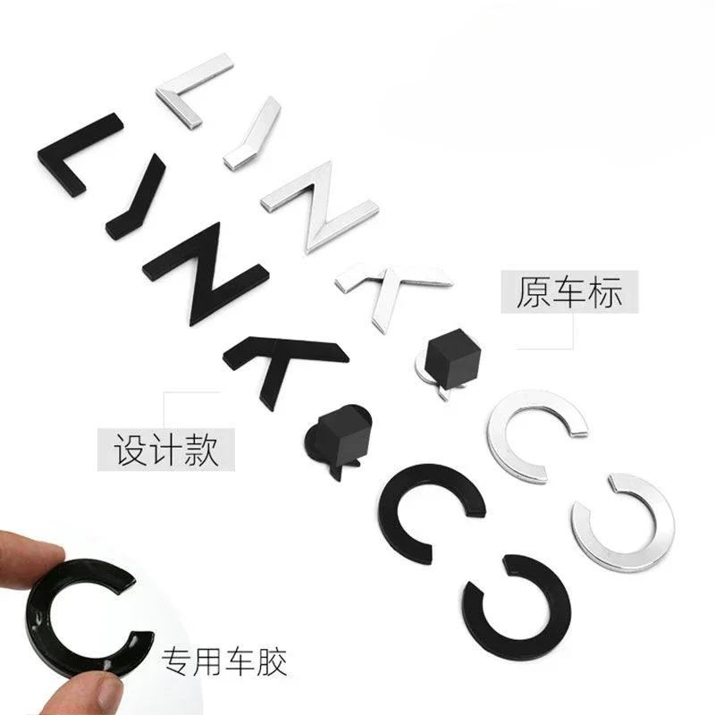 cxjva7 For Lynk&Co 01 02 03 05 Rear Logo carEnglishModification Black Warrior  Accessories  Black Letter Logo Car Logo Decoration