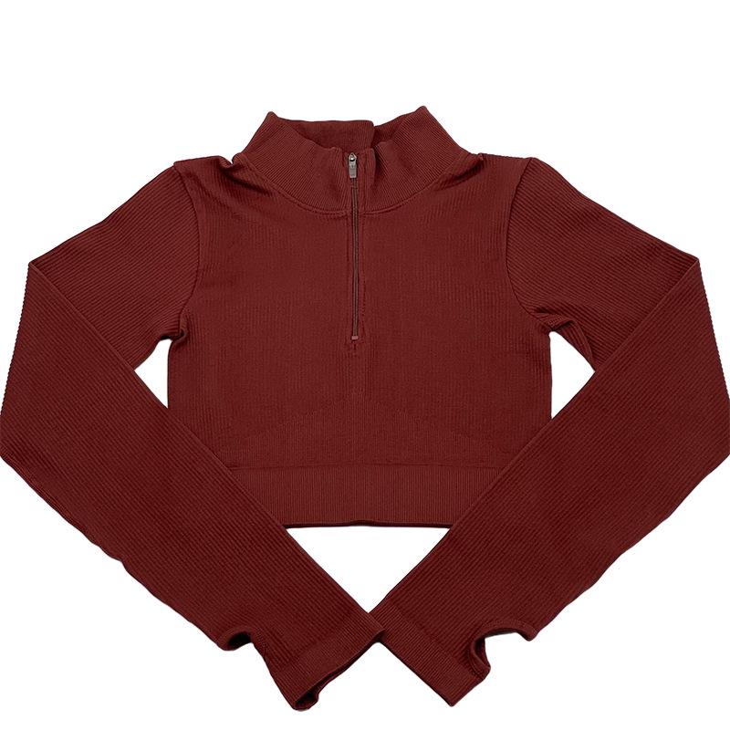 Женский бесшовный костюм для йоги с высокой талией — впитывающий пот, приподнимающий бедра, облегающий, с длинным рукавом, для фитнеса.