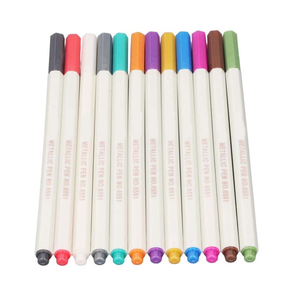 24Pcs Metallic Marker Pens 24 Colors for Art, Scrapbooking, Crafting