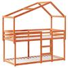 VidaXL Lit superposé avec toit cire marron 90x190cm bois massif de pin, lit, cadre de lit, lit mezzanine, meuble de chambre, 3282046