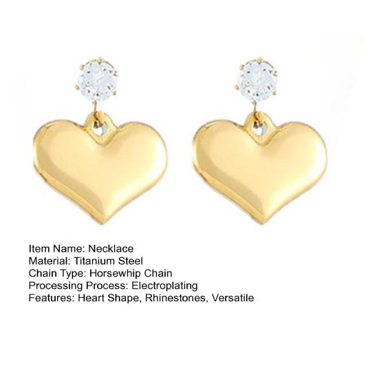 Женское ожерелье в форме сердца с подвеской из блестящих страз, инкрустированные серьги-подвески, не выцветающие свитера, ожерелье, ювелирные изделия в подарок