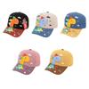 Spring Summer Child Cartoon Dinosaur Outdoor Corduroy Collision Color Baseball Cap For Boy Girl Adjustable Cap