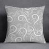 Gray Low White Flower Pattern Home Decoration Pillowcase Square Pillowcase Home Office Decoration Cushion Cover