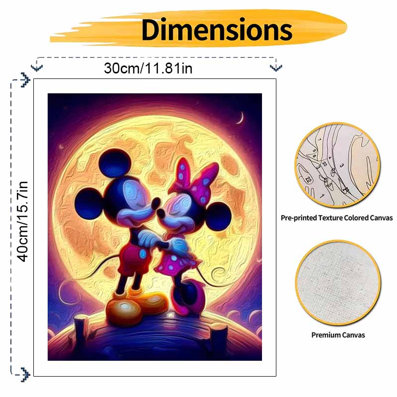 Disney Микки Минни Луна цифровая масляная живопись DIY ручная роспись раскраска домашний декор настенное искусство для комнаты подарок для любимого декор
