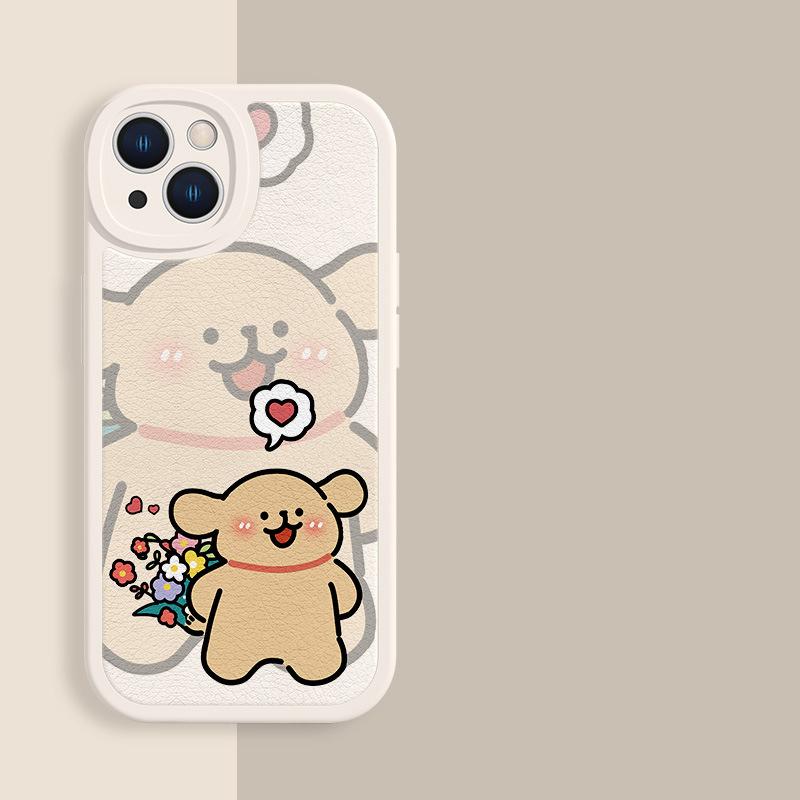 Чехол для телефона для влюбленных, пар, подходит для iPhone 11 12 13 14 15 16 Pro Max XR X XS Mini 8 7 Plus SE 2020, прозрачный чехол, милый мультяшный пес