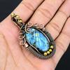Labradorite Gemstone Pure Copper Wire Wrapped Handmade Pendant Jewelry Gift For Her