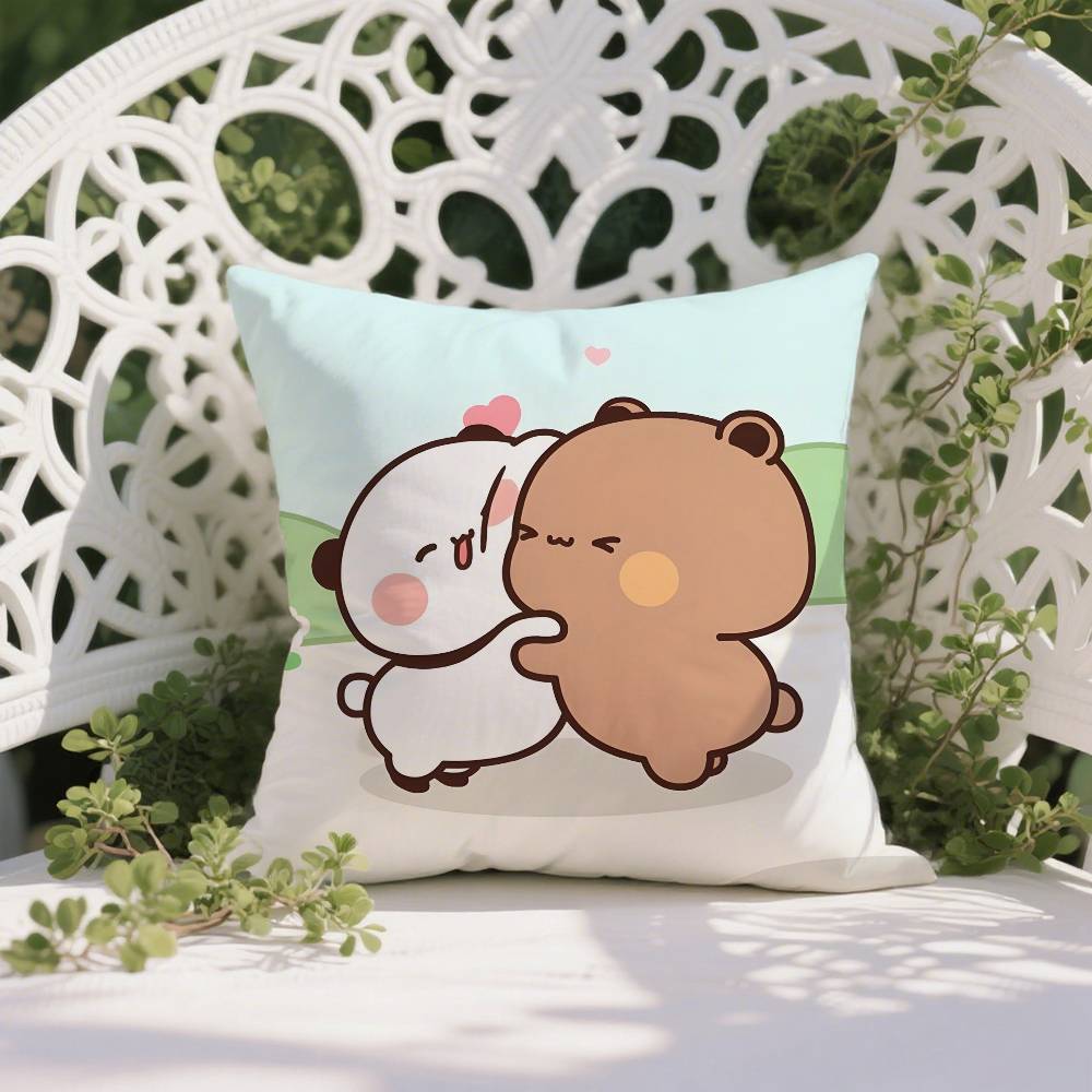 Мультяшная пара Bubu & Dudu Наволочка для подушки Пылезащитная наволочка Невидимая молния Шелковистый короткий плюш Чехол для диванной подушки