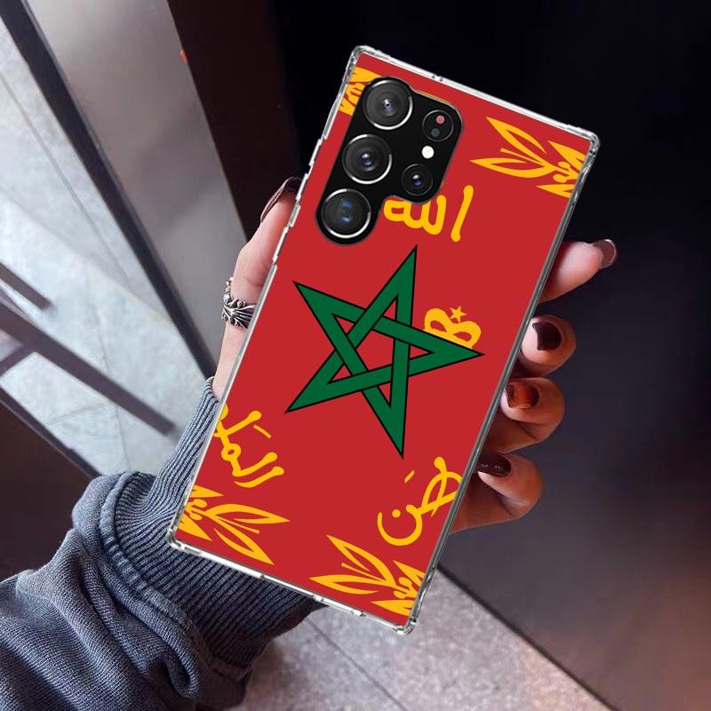 Morocco Flag Phone Case For Samsung Galaxy S23 S24 S25 Edge S26 Ultra S22 + S21 Plus S20 FE Cover Silicone Print Shell Galaxy S2