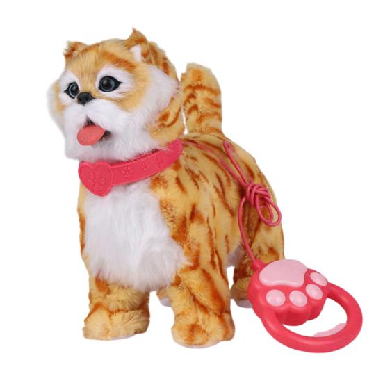 Электрическая плюшевая игрушка для питомца с движением облизывания языка, реалистичными звуками, интерактивная ходячая собака/кошка, плюшевая игрушка с поводком, обучающая интерактивная игрушка