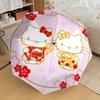 1pc Hello Kitty Kimono Floral Umbrella with Plastic Handle,Suitable for All Seasons Home Travel Outdoor UmbrellaSanlio597