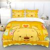 Cute Duvet Cover Winnie the Pooh Bedding Quilt Sets Digital Printing Cartoon Kids Bed Set Pillowcase For Boy Adult Gift