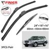 3PCS Wiper Blades For Subaru Forester 2005-2008 24" 18" 16" Fit Front Windshield Windscreen Window Brushes Cutter Accessories 2005 2006 2007 2008