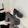 Super High Heels Loafers Women 2024 Spring Patent Leather Chunky Platform Pumps Woman Slip On Black Jk Uniform Shoes Mary Janes