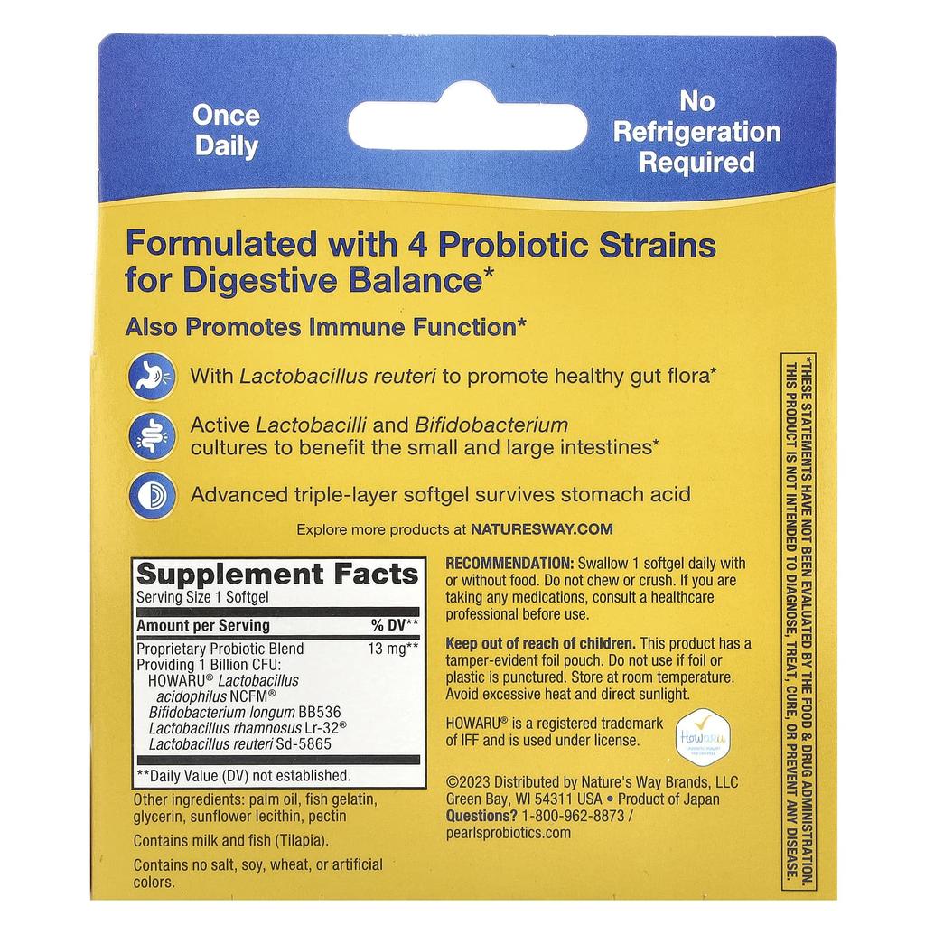 Nature's Way Примадофилус реутери Пробиотик, 1 миллиард, 30 мягких капсул