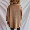 Женский осенне-зимний свободный свитер-пуловер, модный свитер с длинными рукавами и круглым вырезом, с обратным кроем