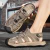 Новые летние мужские уличные сандалии римские трекинговые удобные повседневные для альпинизма рыбалки пляжные кожаные классические шлепанцы для хайкинга модные