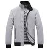 Men S Plus Size Casual Stand Collar Solid Color Jacket