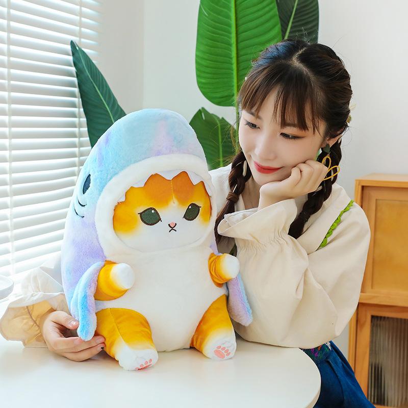 Новый продукт Творческий Смешной Акула Кошка Кукла Плюшевая Игрушка Kawaii Girl Тряпичная Кукла Подарочная Детская Подушка Кукла
