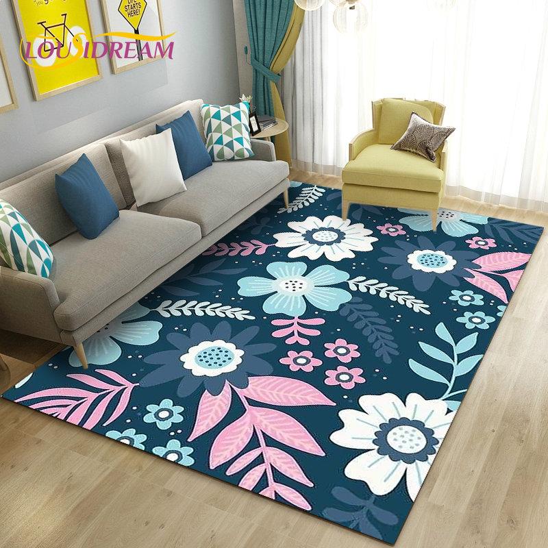 3D коврик в виде гриба, цветка, растения, листа, ковер для гостиной, спальни, дивана, коврик для украшения, кухонный нескользящий напольный коврик