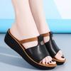 Летние женские модные сандалии на толстой подошве, кожаные домашние сандалии, женские тапочки, повседневная обувь