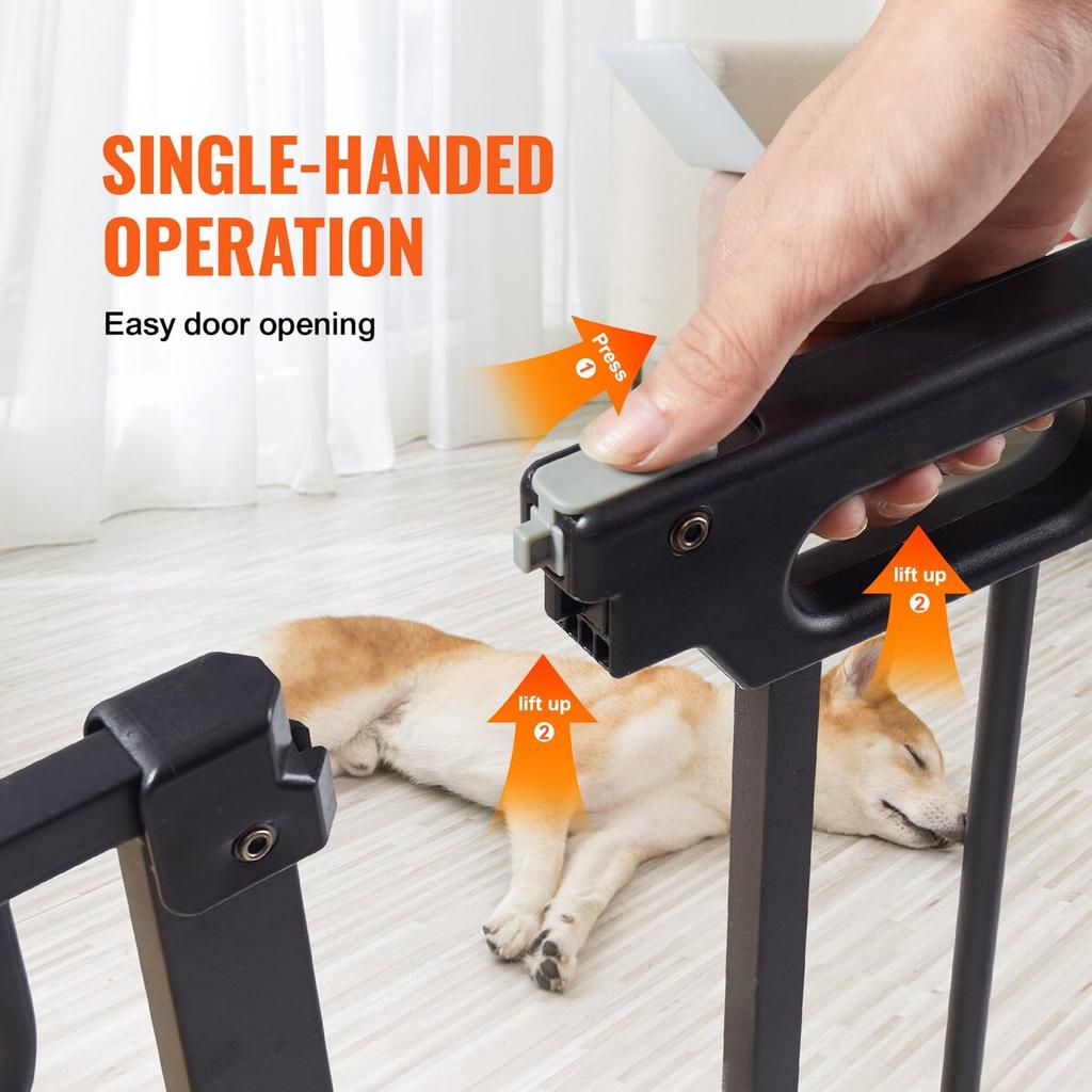 Baby Gate, 29.5"-48.4" Extra Wide, 30" High, Dog Gate for Stairs Doorways and House, Easy Step Walk Thru Auto Close Child Gate Pet Security Gate with