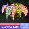 Solar Outdoor Decor Light Realistic Wisteria Floral Waterproof Artificial Flowers Light Solar Powered Garden Lawn Yard Lamp
