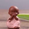 Small Buddha Statue Monk Purple Clay Tea Pet Figurine Crafts
