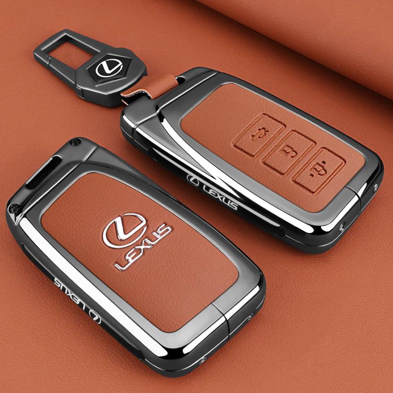DMTZ1 Zinc Alloy Leather Key Case Shell Buckle Special Car Key Cover for Lexus NX 200 NX300H RX 350 450H ES 350 ES 300h Accessories