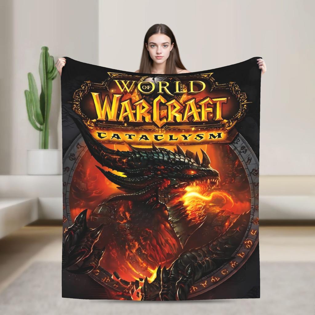World of Warcraft, WOW Плед Игровой Качество Супер Теплый Плед Плетение Зимний Пикник На Открытом Воздухе Графический Покрывало