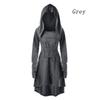 Womens Gothic Punk Cosplay Hooded Cloak Cape Coats Witch Swing Dress Costume