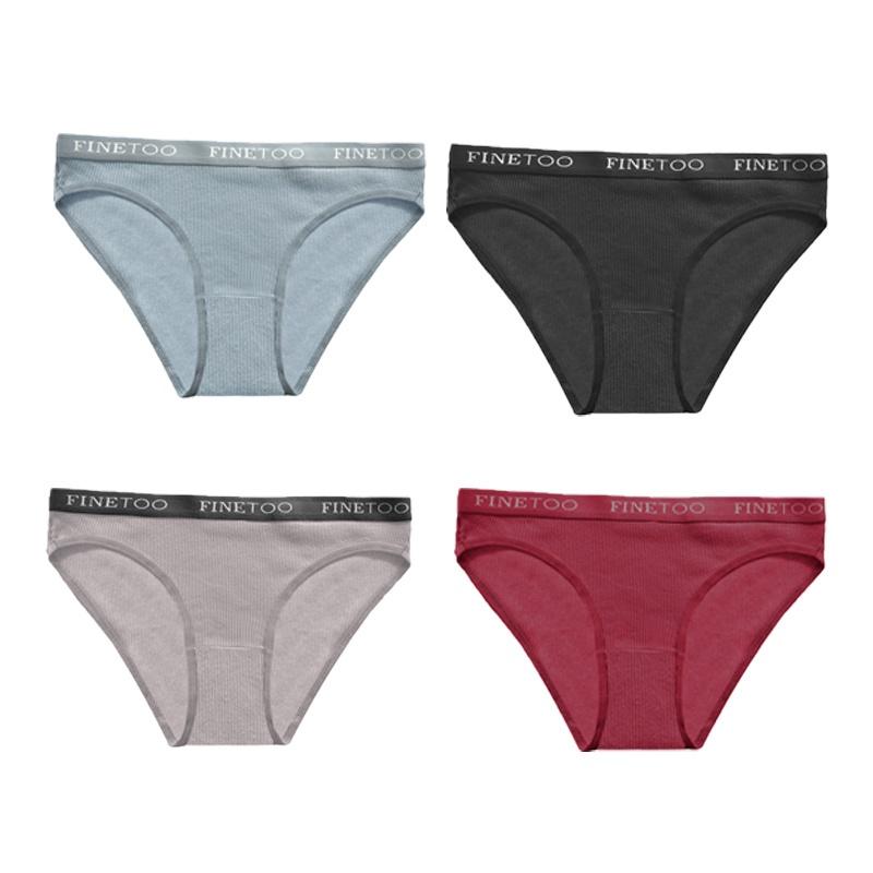 FINETOO Бесшовные трусики, 4 шт./компл., женские трусы, женские трусы, однотонные трусики, нижнее белье, M-XL, хит продаж