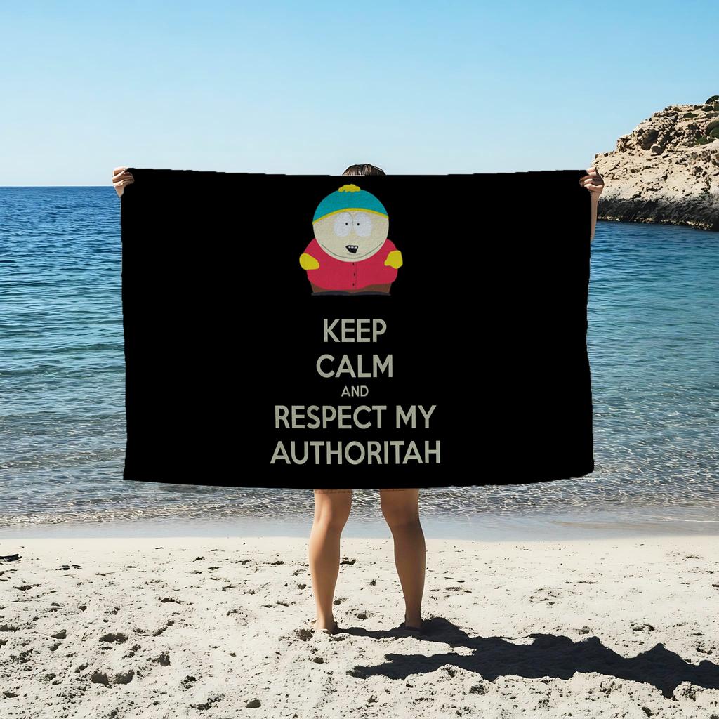 South Park Respect My Authority Soft Towel Flannel Printed Towel Quick-drying Double-sided Velvet Absorbent Bath Wash Face Towel